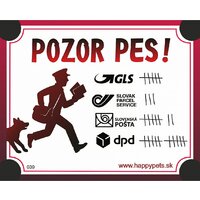 Tabuľka Pozor Pes - kuriér